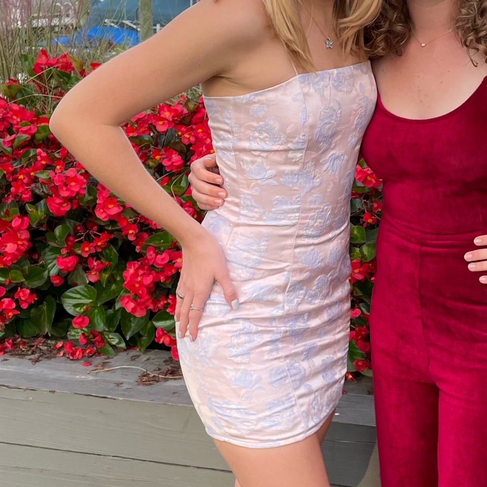 Lulu’s Brand New Jacquard Floral Mini Dress